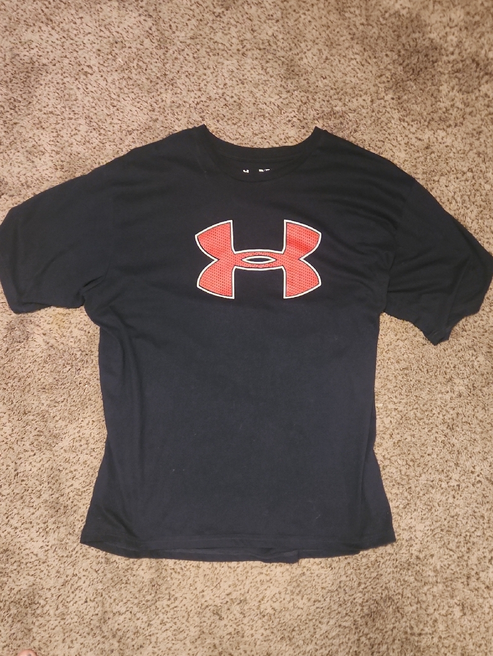 Under Armour Black Short-Sleeve Tee with Red Logo